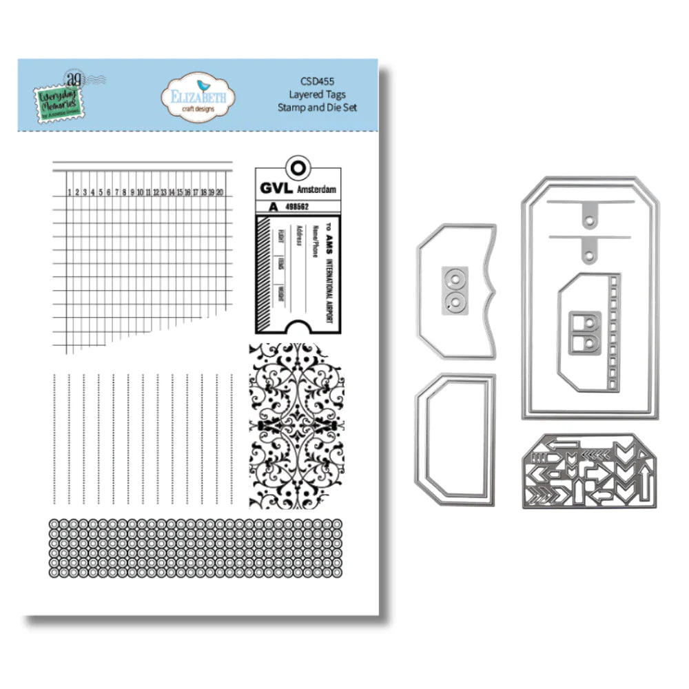 Elizabeth Craft Designs Layered Tags Stamp & Die Set